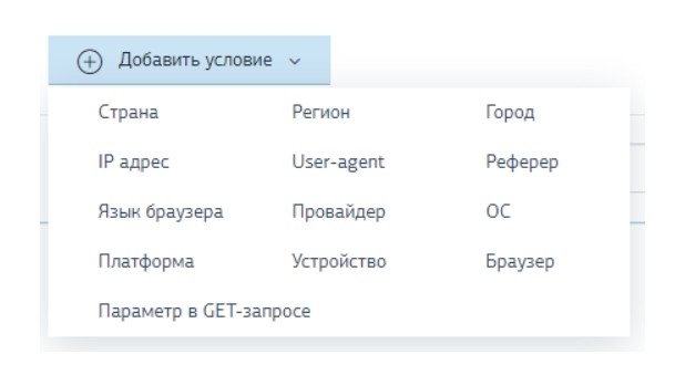 Создание ссылки на оффер с условиями в CPA Tracker